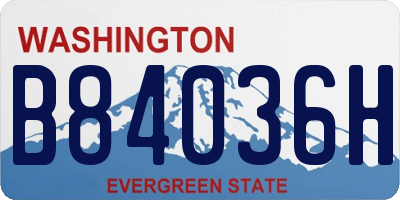 WA license plate B84036H