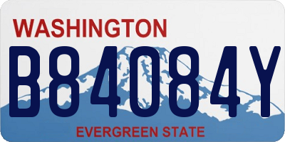 WA license plate B84084Y