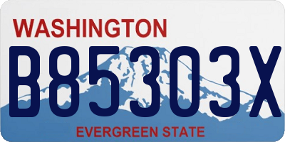 WA license plate B85303X