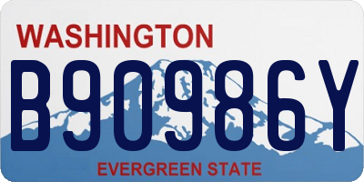 WA license plate B90986Y