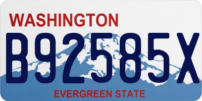 WA license plate B92585X