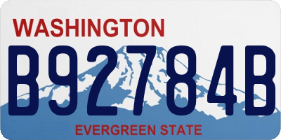 WA license plate B92784B