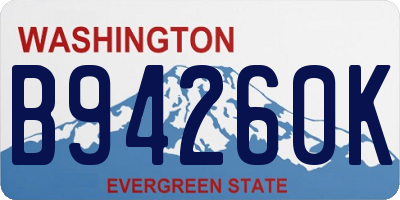 WA license plate B94260K