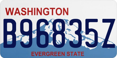 WA license plate B96835Z