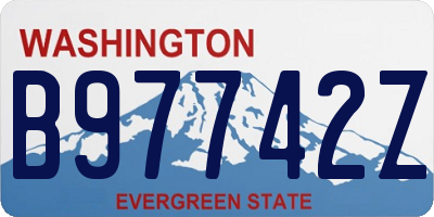 WA license plate B97742Z