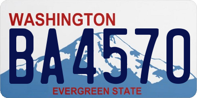 WA license plate BA4570