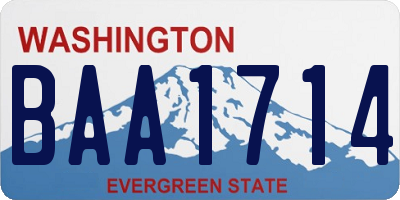 WA license plate BAA1714