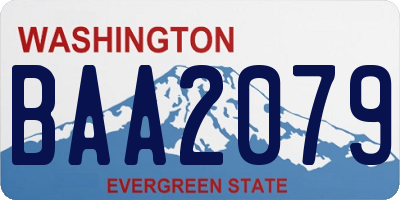 WA license plate BAA2079