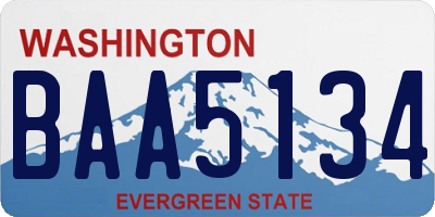 WA license plate BAA5134