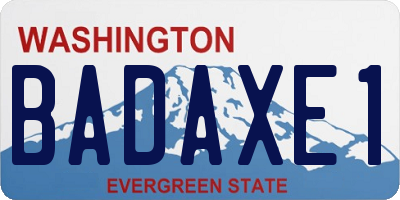 WA license plate BADAXE1