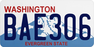 WA license plate BAE306