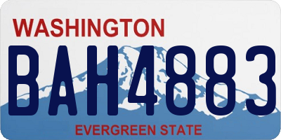 WA license plate BAH4883