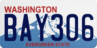 WA license plate BAY306