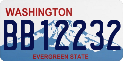 WA license plate BB12232