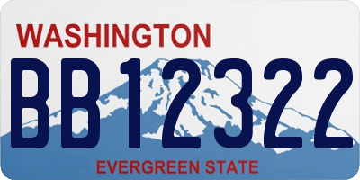 WA license plate BB12322