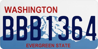 WA license plate BBB1364