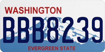 WA license plate BBB8239