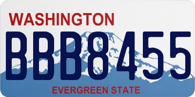 WA license plate BBB8455