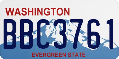 WA license plate BBC3761