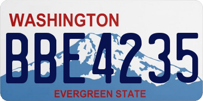 WA license plate BBE4235