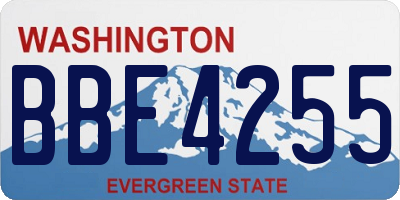 WA license plate BBE4255