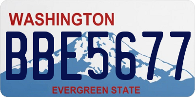 WA license plate BBE5677