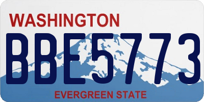 WA license plate BBE5773