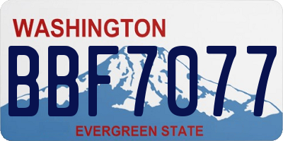 WA license plate BBF7077