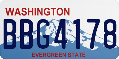 WA license plate BBG4178