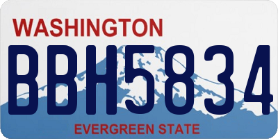 WA license plate BBH5834