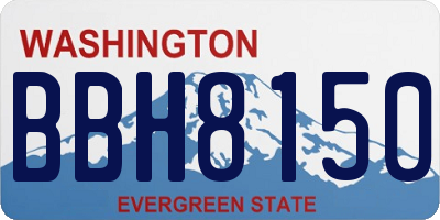 WA license plate BBH8150