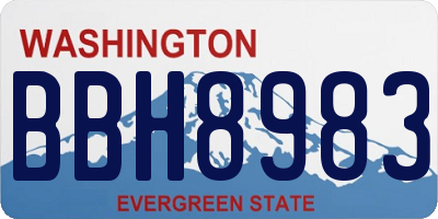 WA license plate BBH8983