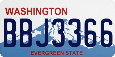 WA license plate BBJ3366