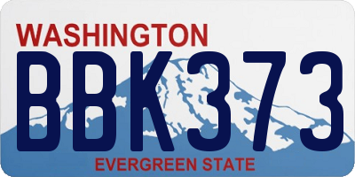 WA license plate BBK373