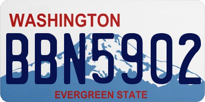 WA license plate BBN5902