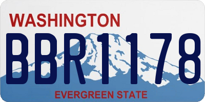 WA license plate BBR1178