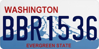 WA license plate BBR1536