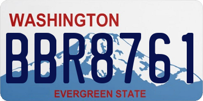 WA license plate BBR8761