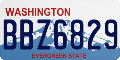 WA license plate BBZ6829