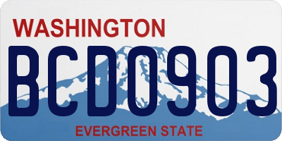 WA license plate BCD0903