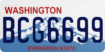 WA license plate BCG6699