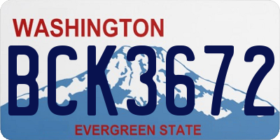 WA license plate BCK3672