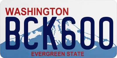 WA license plate BCK600