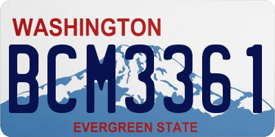 WA license plate BCM3361