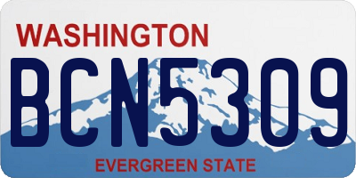 WA license plate BCN5309