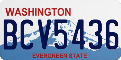 WA license plate BCV5436