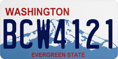 WA license plate BCW4121