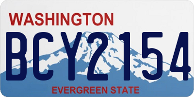 WA license plate BCY2154