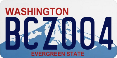 WA license plate BCZ004