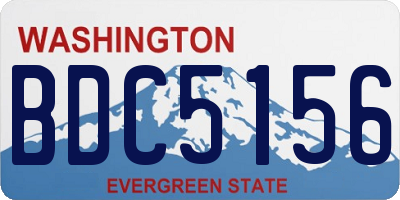 WA license plate BDC5156